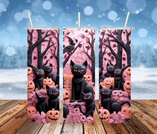 Black Cats 3D Tumbler