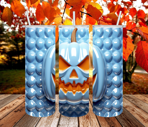 Baby Blue Jack-O-Lantern 3D Tumbler