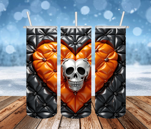 Silver Skull 3D Tumbler