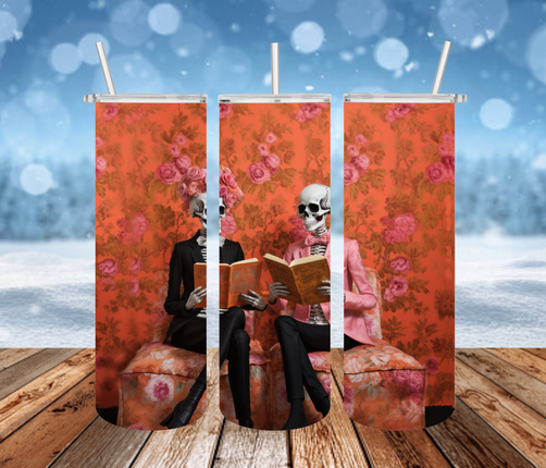 Skeleton Book Club 3D Tumbler