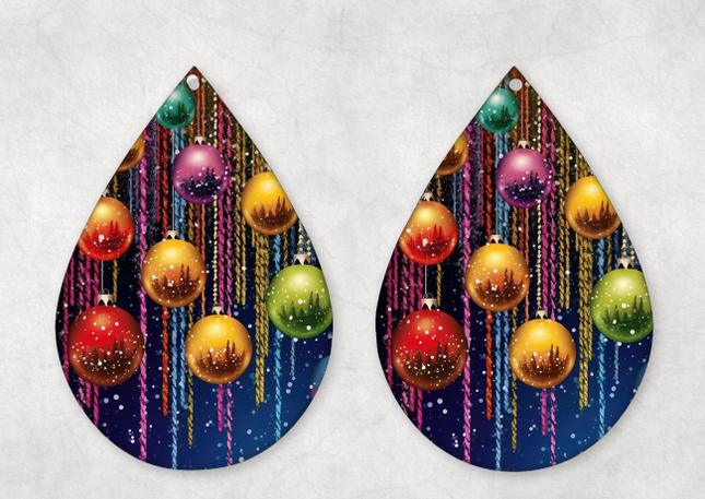Multi-colored Christmas Ornament Earrings