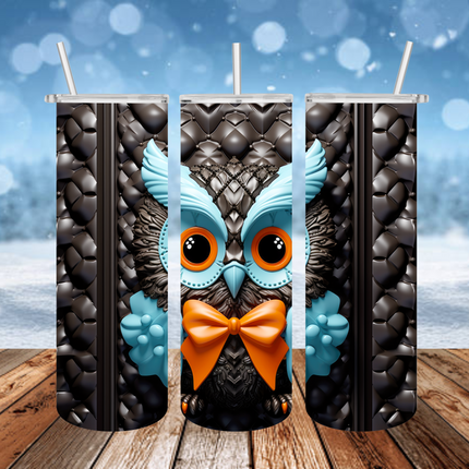Blue Owl wearing a bowtie 3D Tumbler