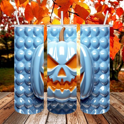 Baby Blue Jack-O-Lantern 3D Tumbler