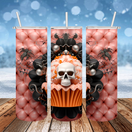 Skull Cupcake 3D Tumbler
