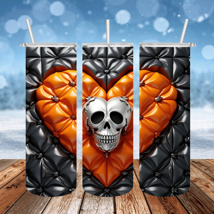Silver Skull 3D Tumbler