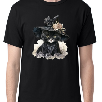 Halloween Watercolor Sophisticated Cat T-Shirt