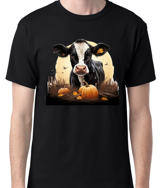 Cow in a Pumpkin Patch T-Shirt