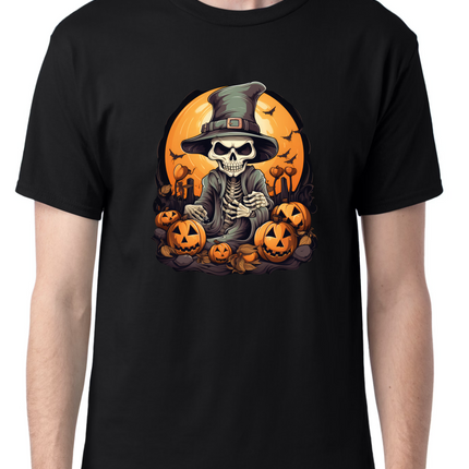 Halloween Skeleton Pumpkin Patch T-Shirt