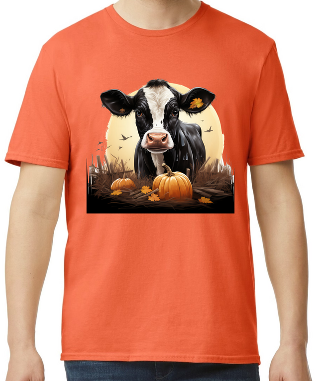 Cow in a Pumpkin Patch T-Shirt