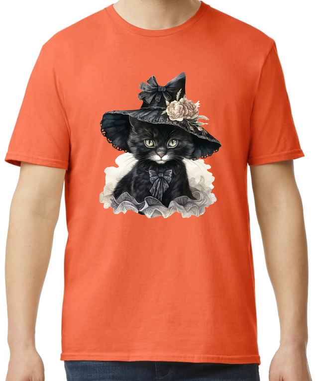 Halloween Watercolor Sophisticated Cat T-Shirt